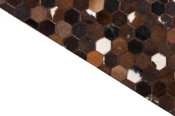 5' 1 x 8' 1 Cowhide Leather Rug