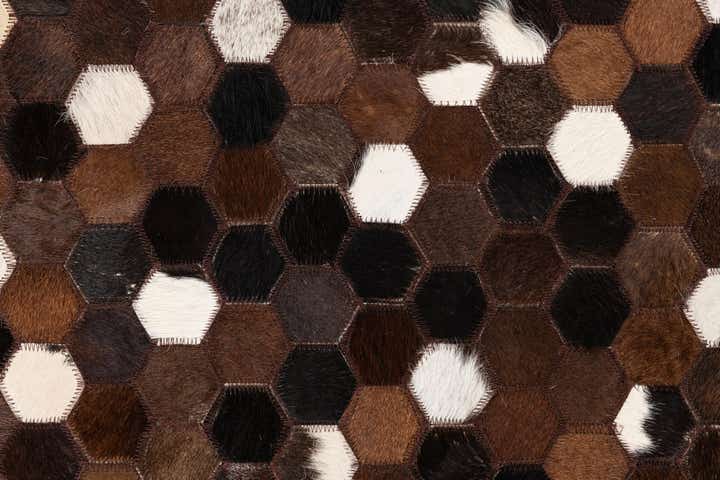 5' 1 x 8' 1 Cowhide Leather Rug