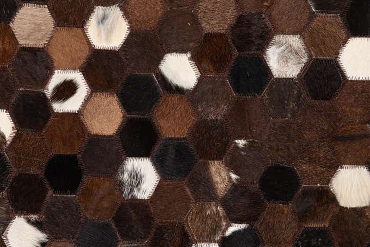 5' 1 x 8' 1 Cowhide Leather Rug