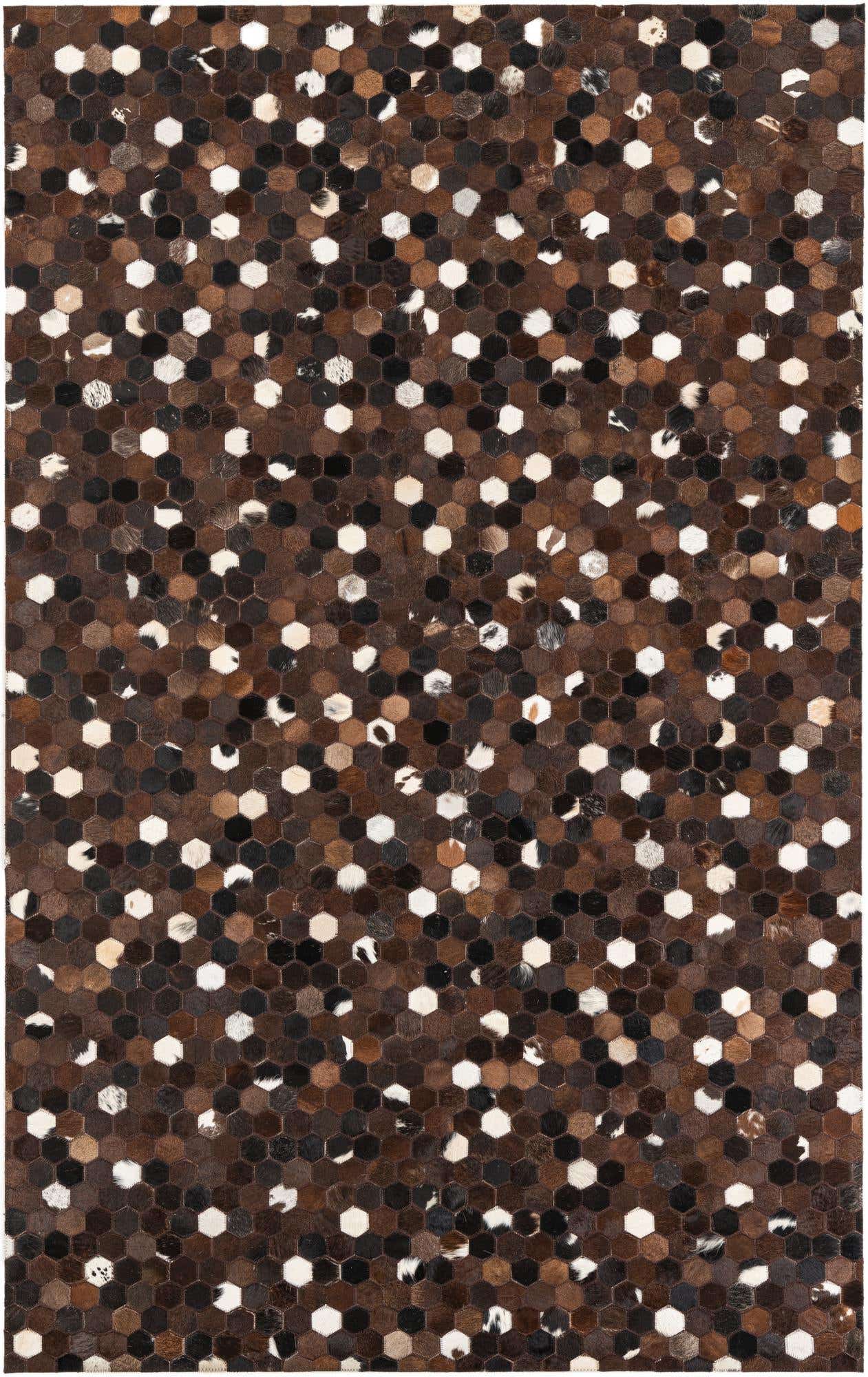 5' 1 x 8' 1 Cowhide Leather Rug