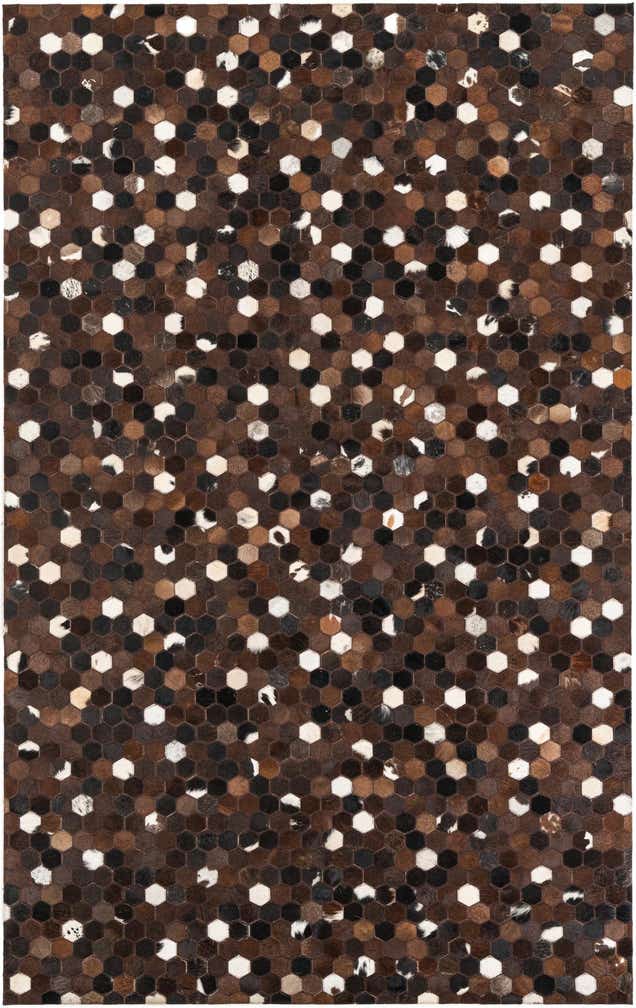 5' 1 x 8' 1 Cowhide Leather Rug