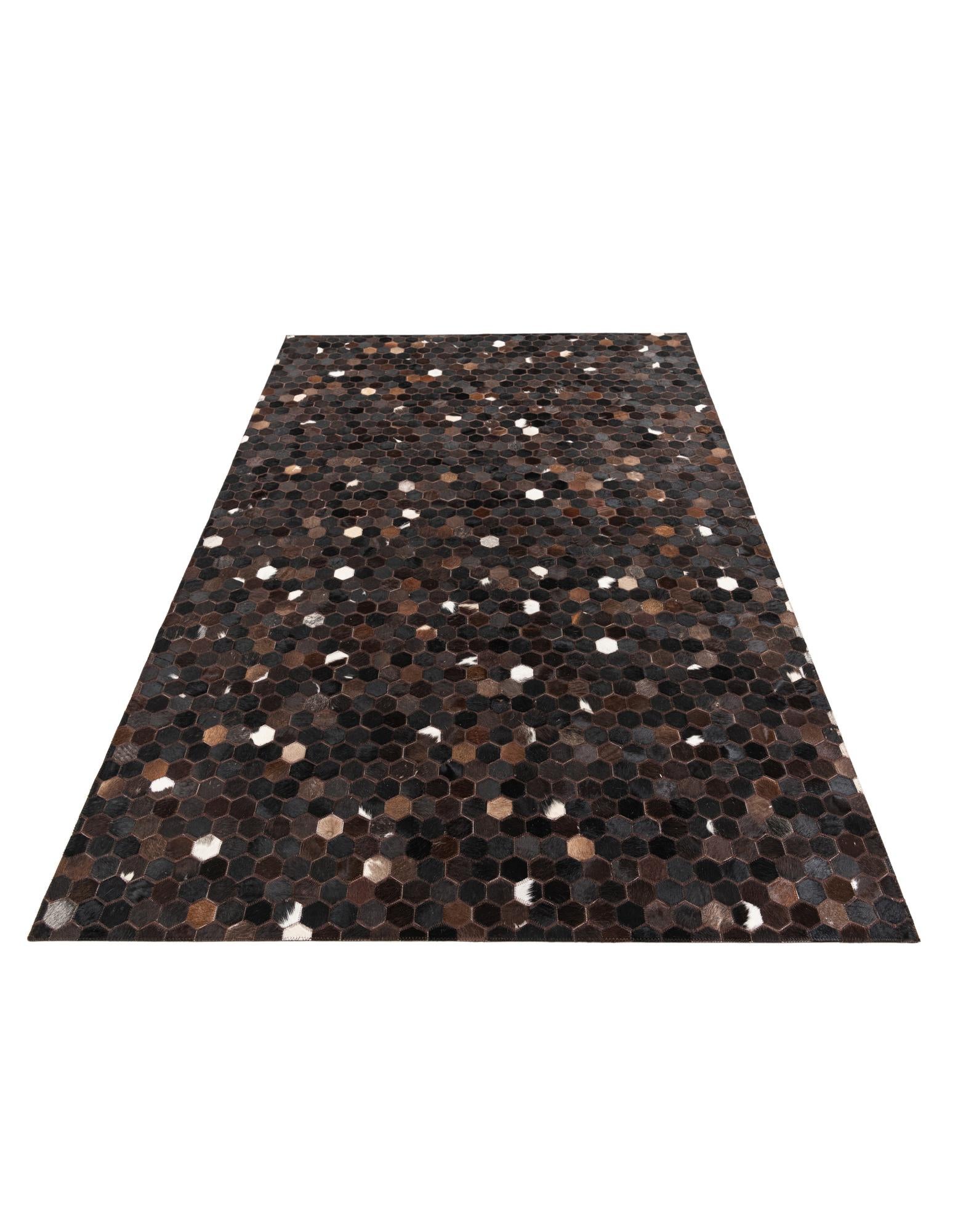 5' 1 x 7' 9 Cowhide Leather Rug