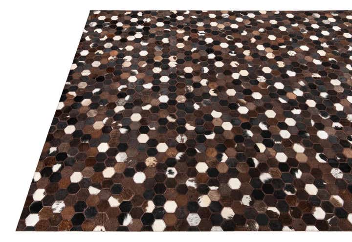 5' 1 x 8' 1 Cowhide Leather Rug
