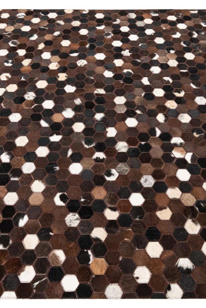 5' 1 x 8' 1 Cowhide Leather Rug