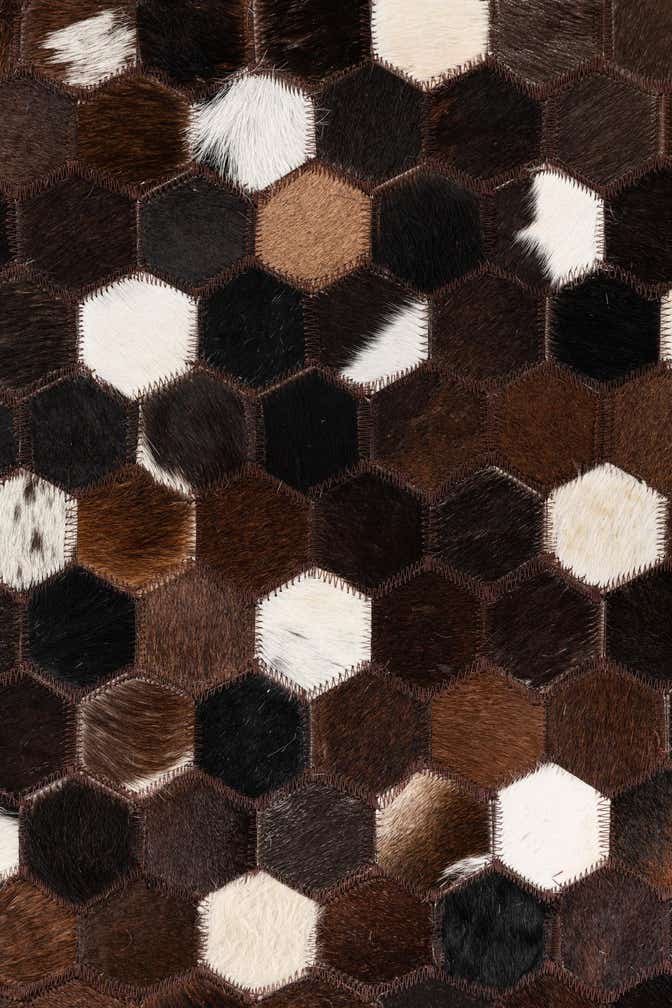 5' 1 x 8' 1 Cowhide Leather Rug
