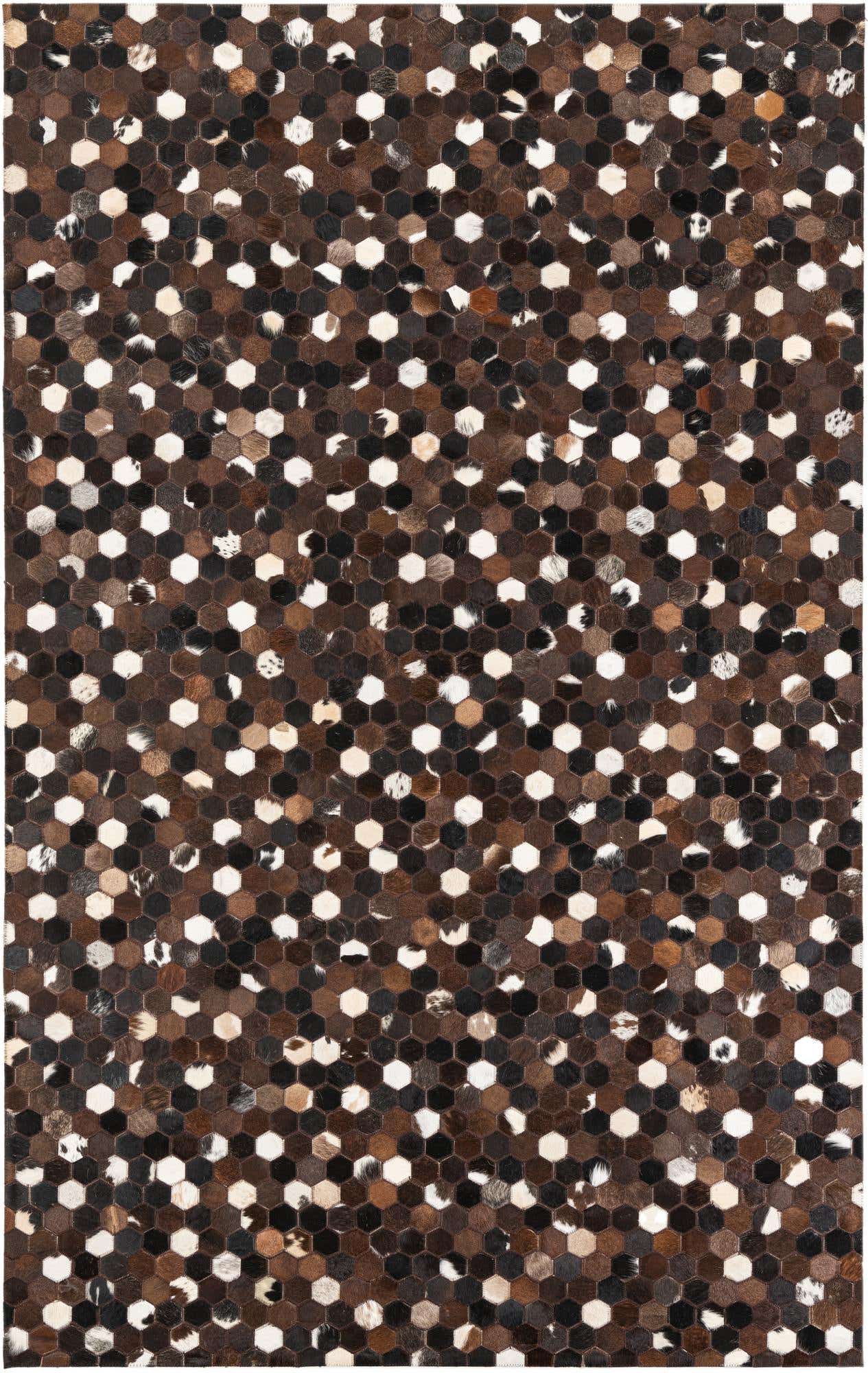 5' 1 x 8' 1 Cowhide Leather Rug