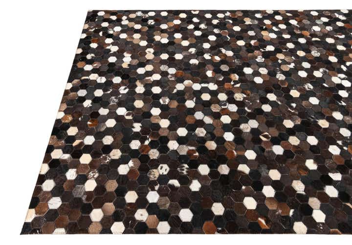 5' 2 x 8' Cowhide Leather Rug