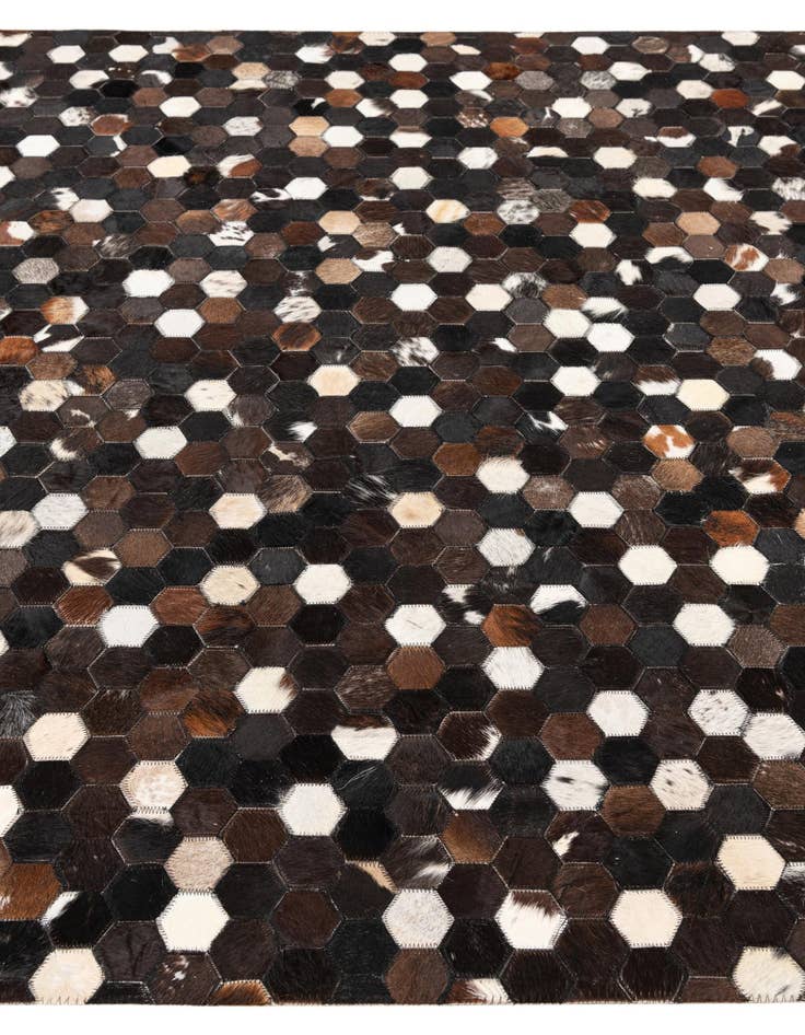 Detail image of 5' 2 x 8' Cowhide Leather Rug