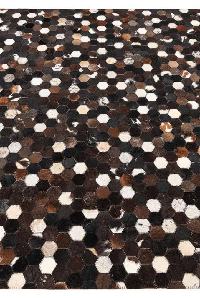 5' 2 x 8' Cowhide Leather Rug