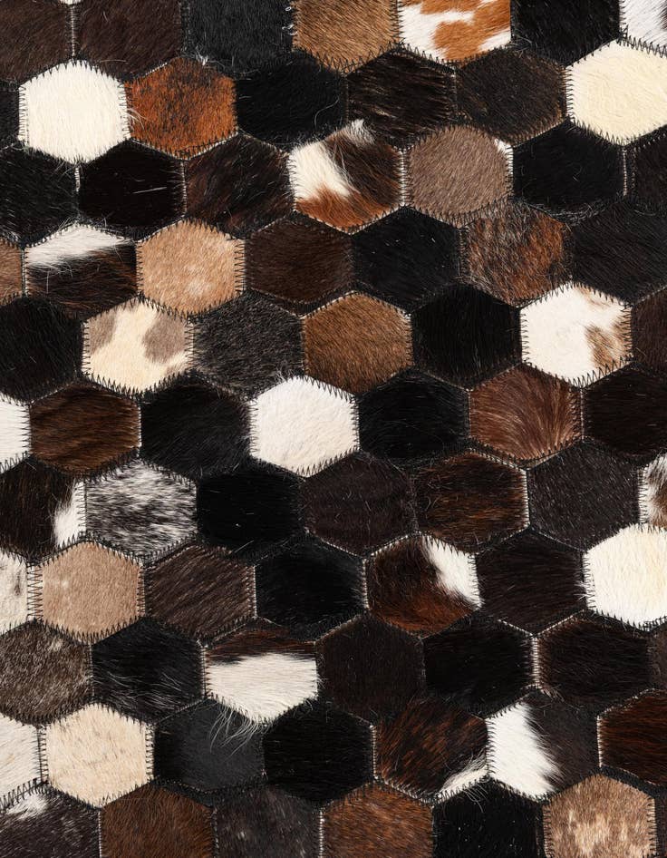 Detail image of 5' 2 x 8' Cowhide Leather Rug