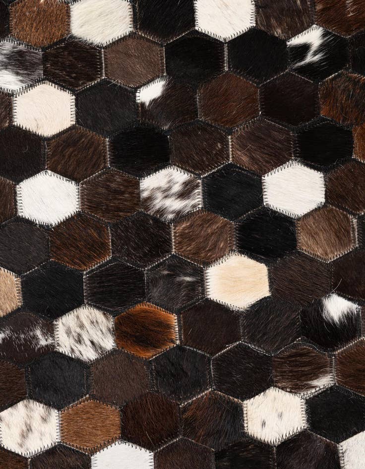 Detail image of 5' 2 x 8' Cowhide Leather Rug