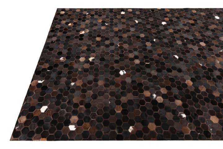 5' 1 x 8' 2 Cowhide Leather Rug
