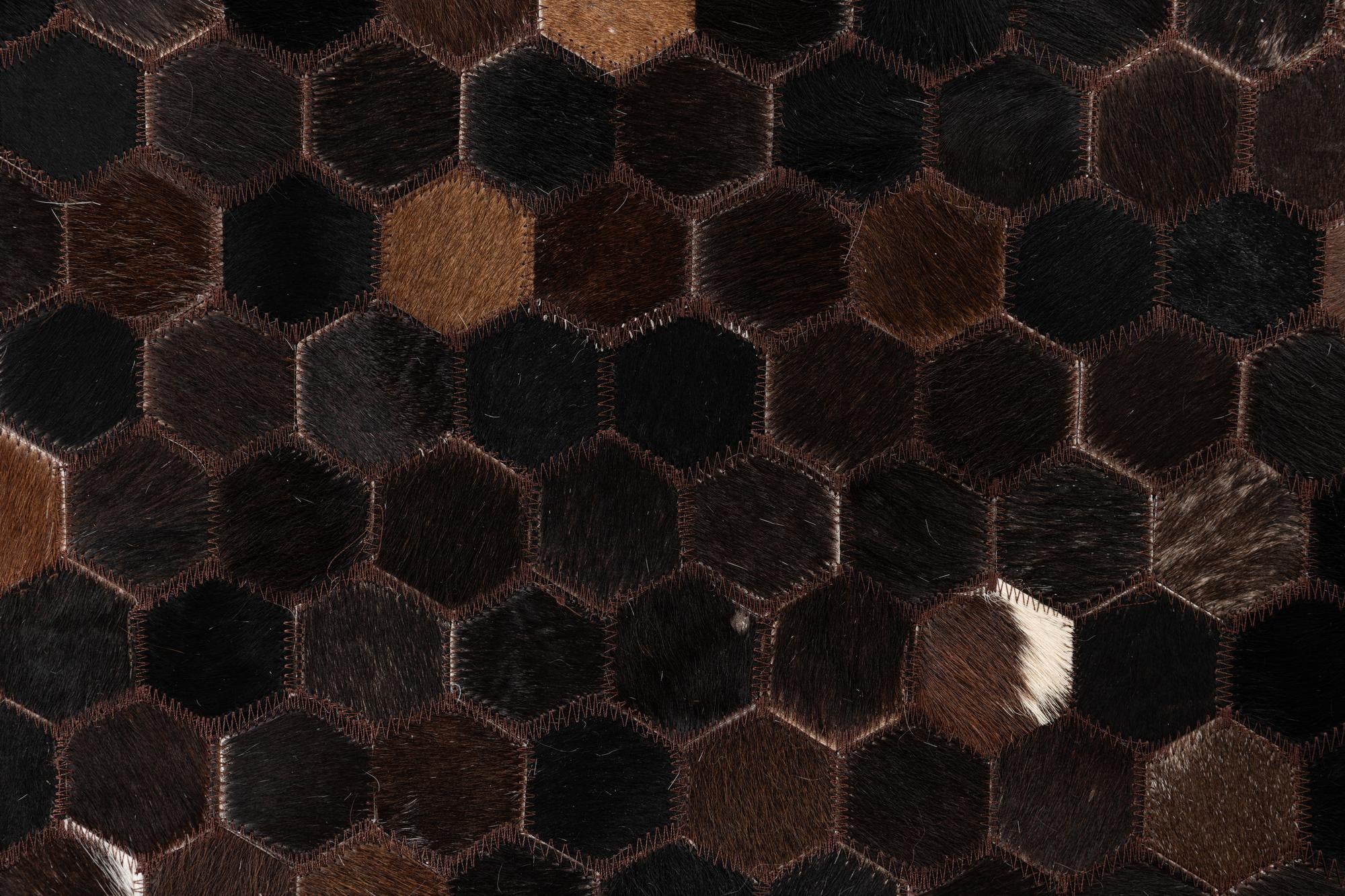 5' 1 x 8' 2 Cowhide Leather Rug