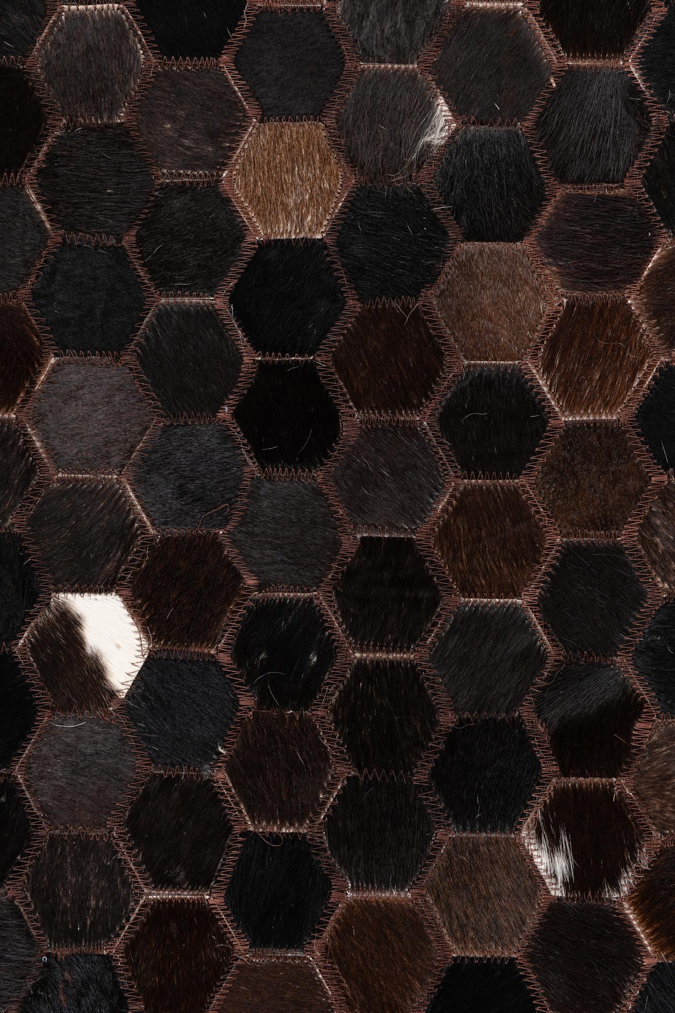 5' 1 x 8' 2 Cowhide Leather Rug