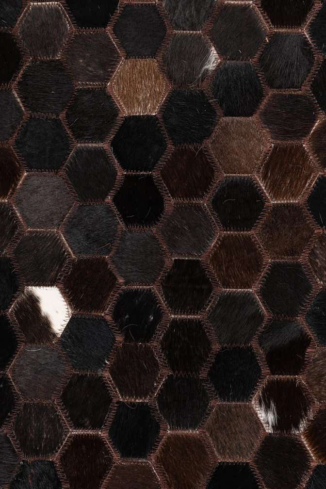 5' 1 x 8' 2 Cowhide Leather Rug