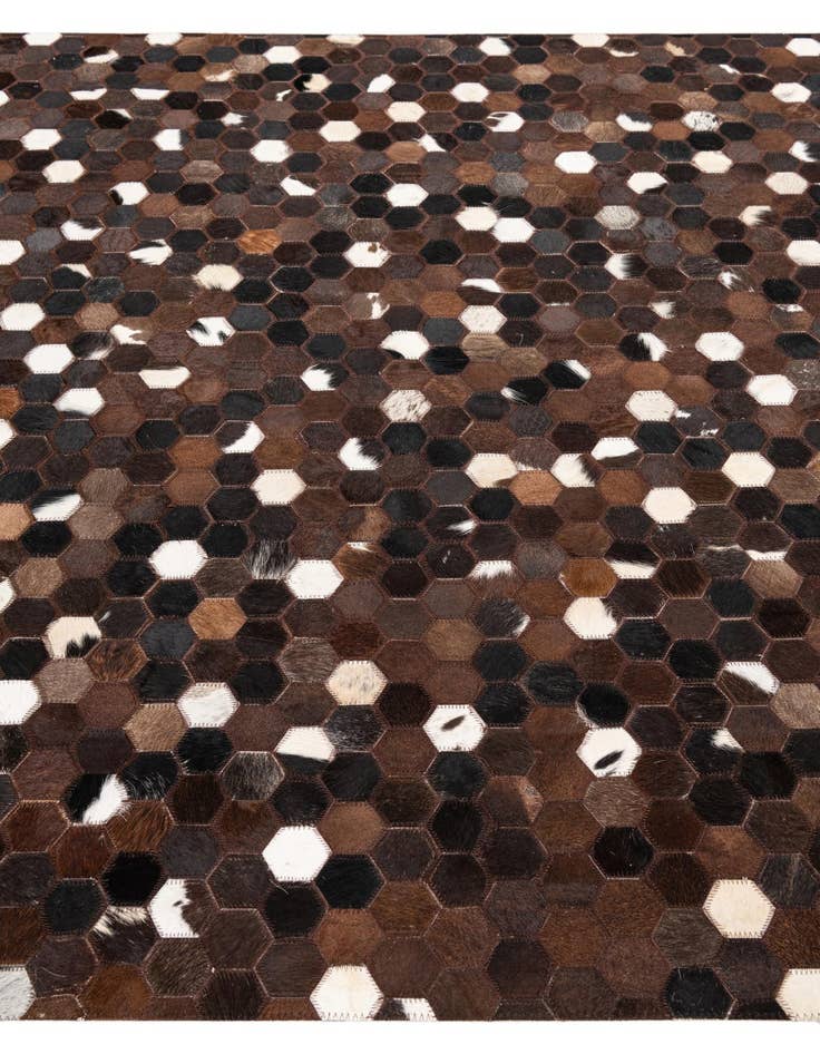 Detail image of 5' 1 x 8' Cowhide Leather Rug