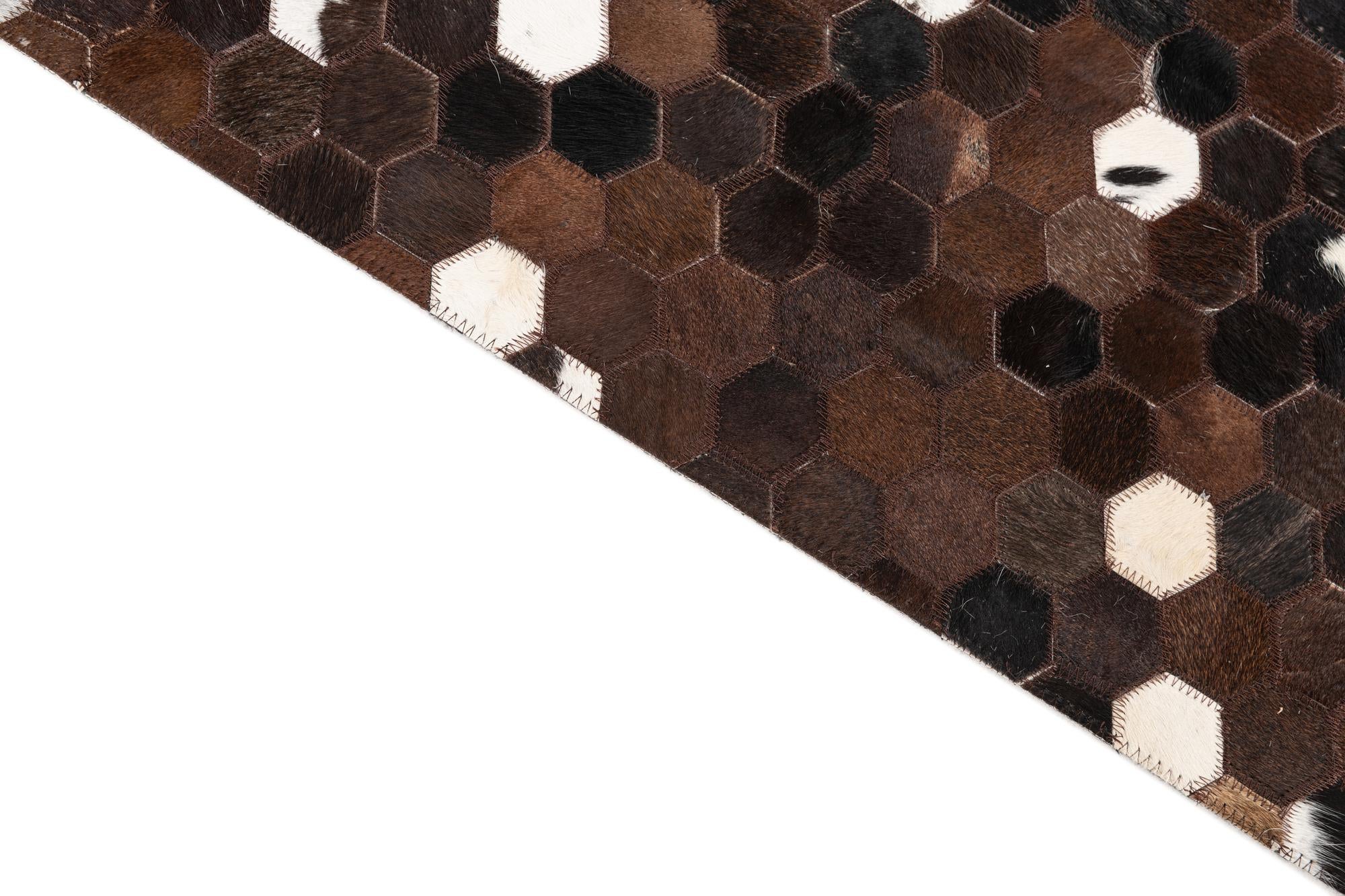 5' 1 x 8' Cowhide Leather Rug