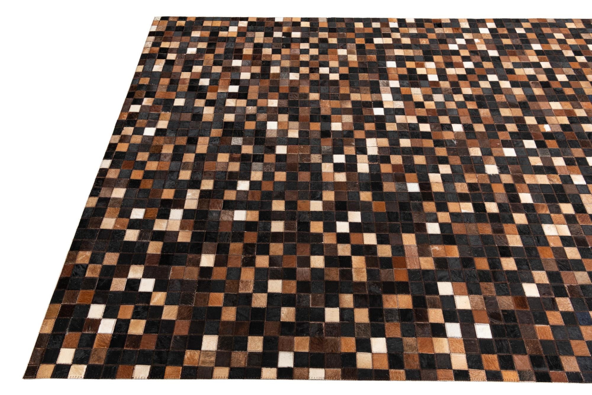5' x 8' Cowhide Leather Rug