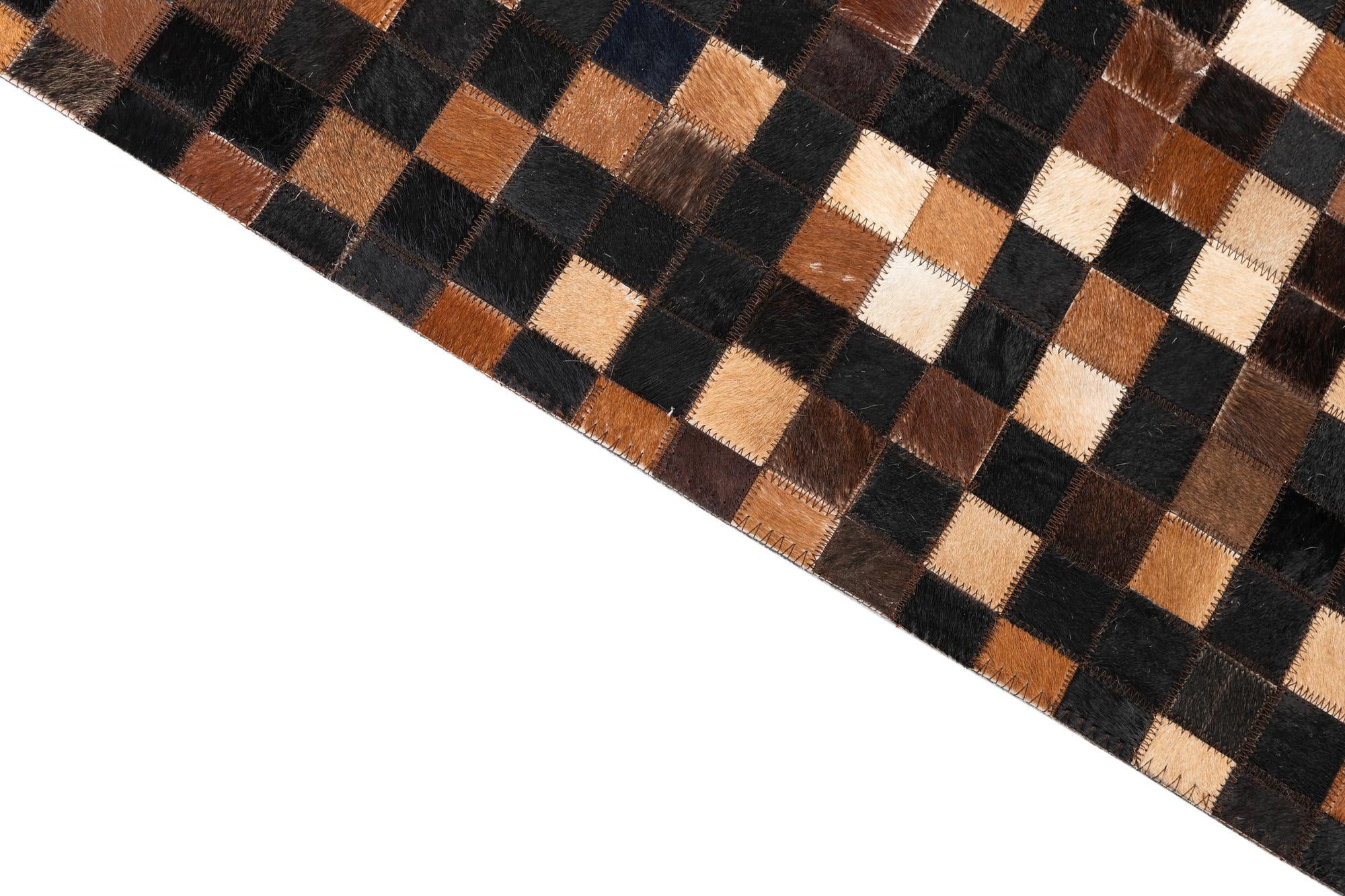 5' x 8' Cowhide Leather Rug