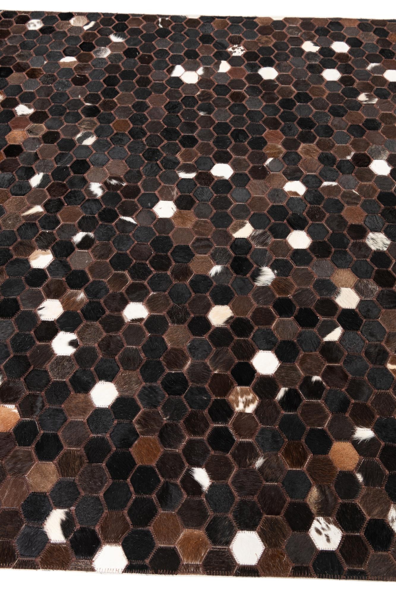 5' x 8' Cowhide Leather Rug