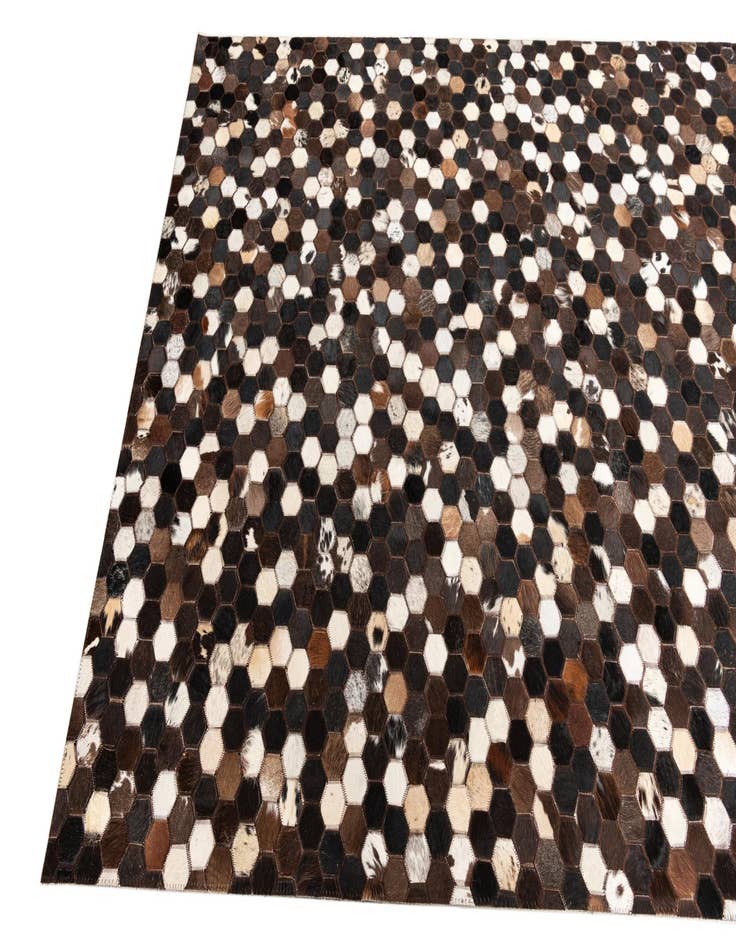 Detail image of 5' x 7' 10 Cowhide Leather Rug