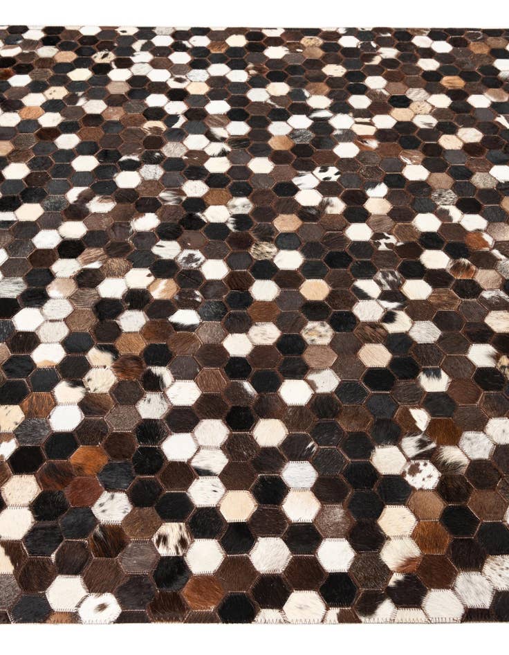 Detail image of 5' x 7' 10 Cowhide Leather Rug