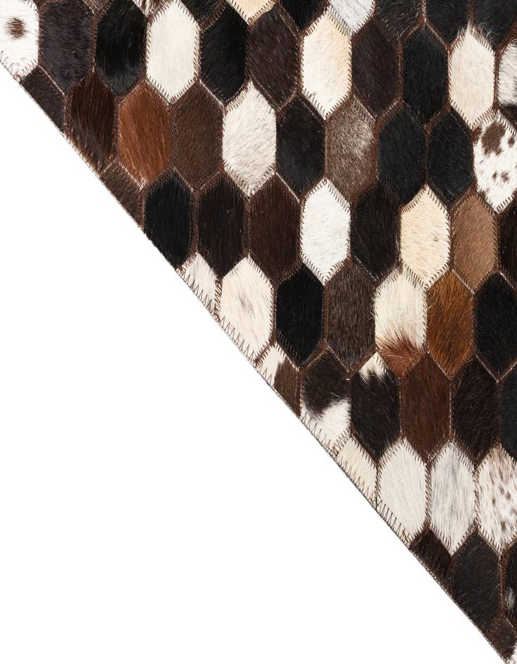 Detail image of 5' x 7' 10 Cowhide Leather Rug