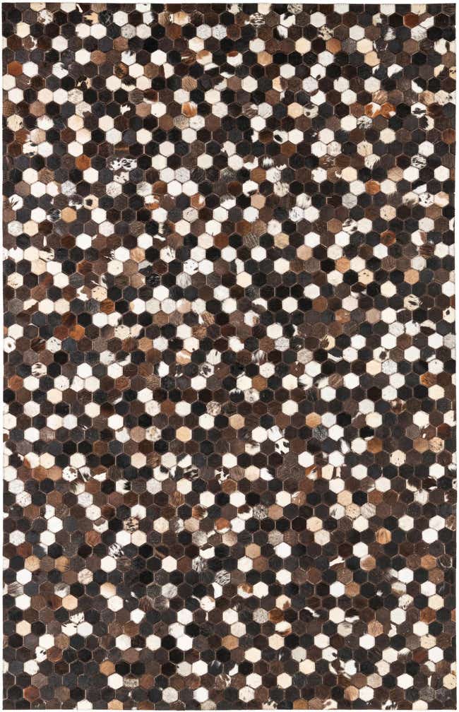 5' x 7' 10 Cowhide Leather Rug