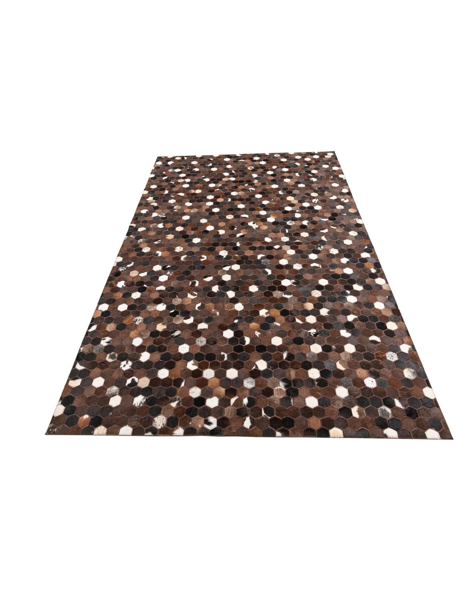 5' x 8' 2 Cowhide Leather Rug