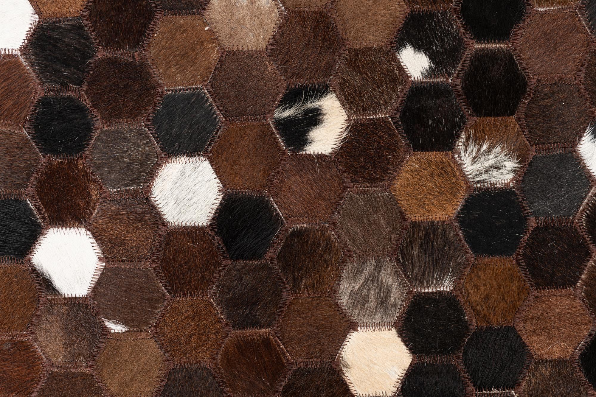 5' x 8' 2 Cowhide Leather Rug
