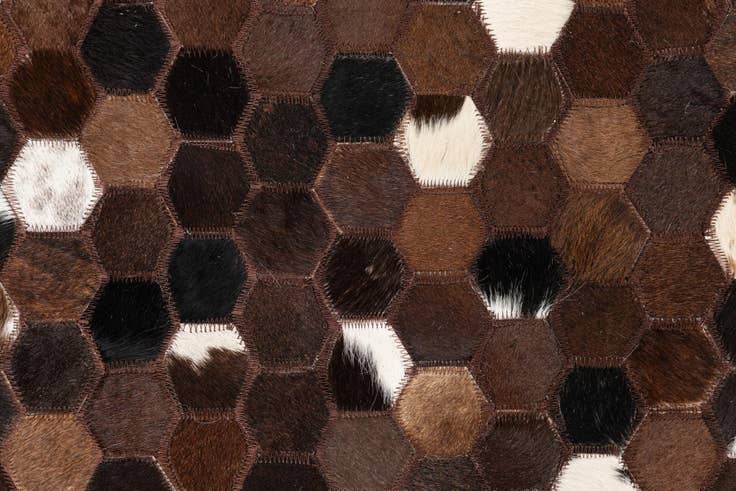 Detail image of 5' x 8' 2 Cowhide Leather Rug