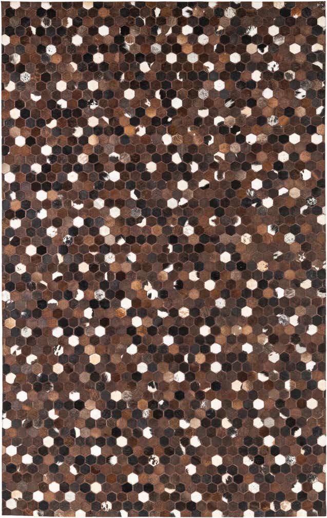 5' x 8' 2 Cowhide Leather Rug