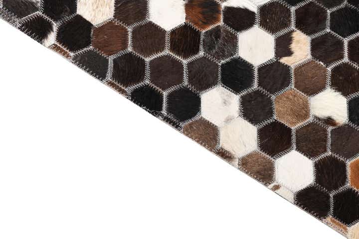 5' x 7' 10 Cowhide Leather Rug