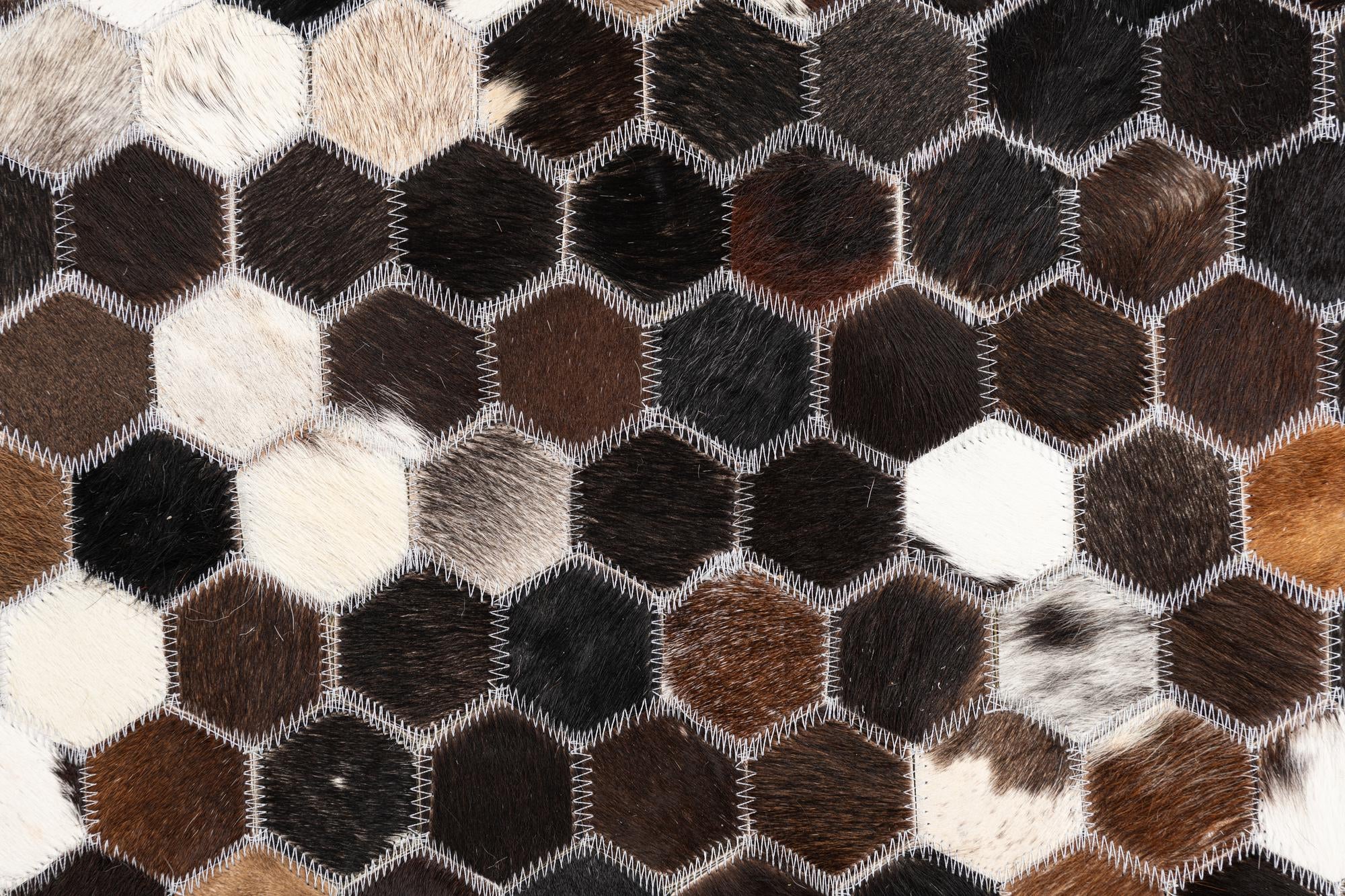 5' x 7' 10 Cowhide Leather Rug