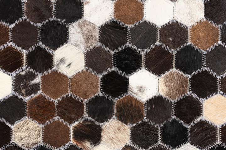 5' x 7' 10 Cowhide Leather Rug