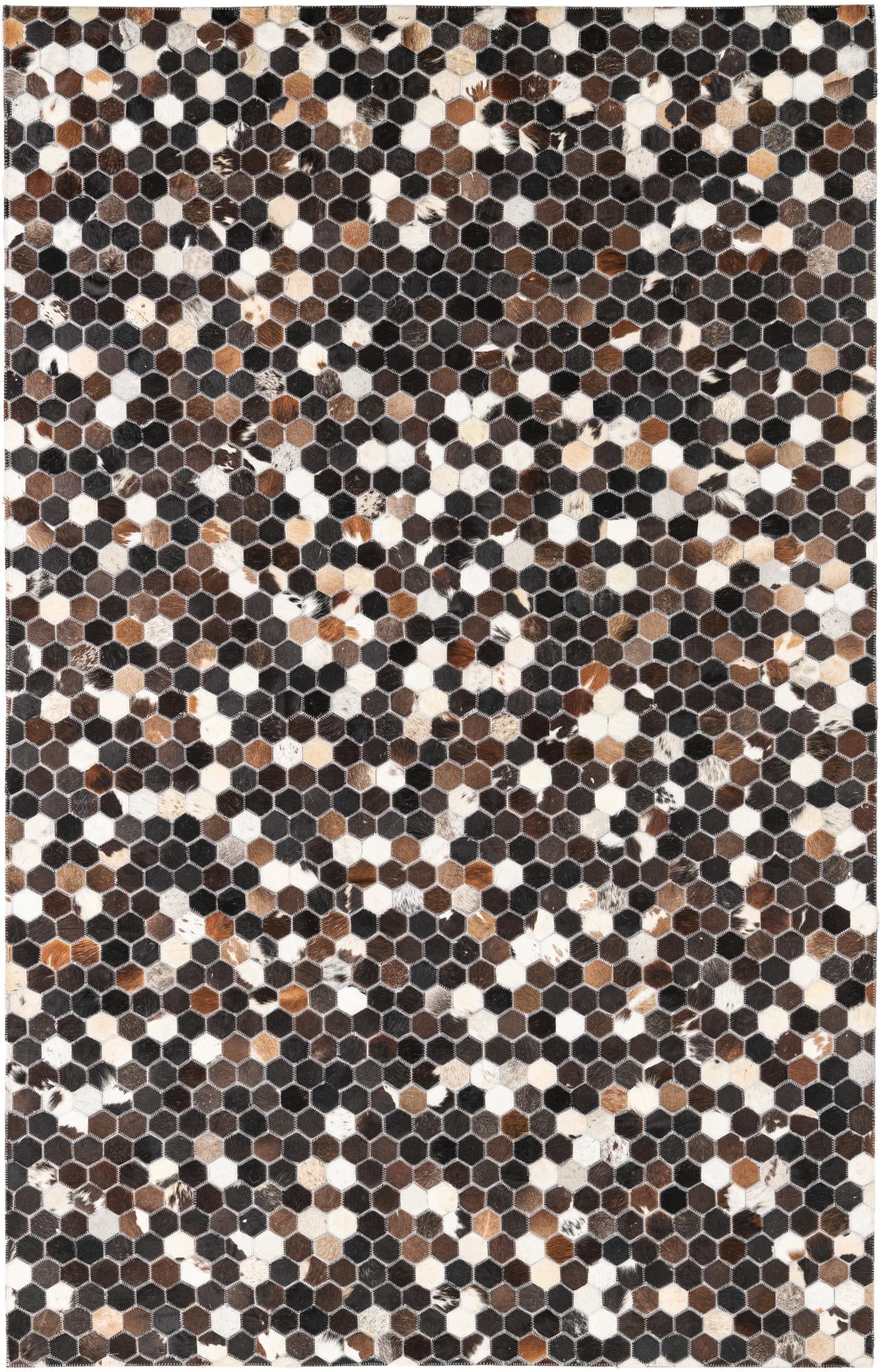 5' x 7' 10 Cowhide Leather Rug