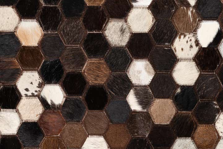 5' x 8' Cowhide Leather Rug