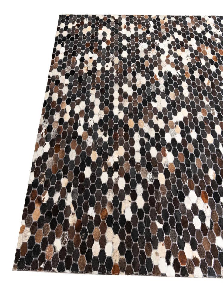 Detail image of 5' x 7' 10 Cowhide Leather Rug
