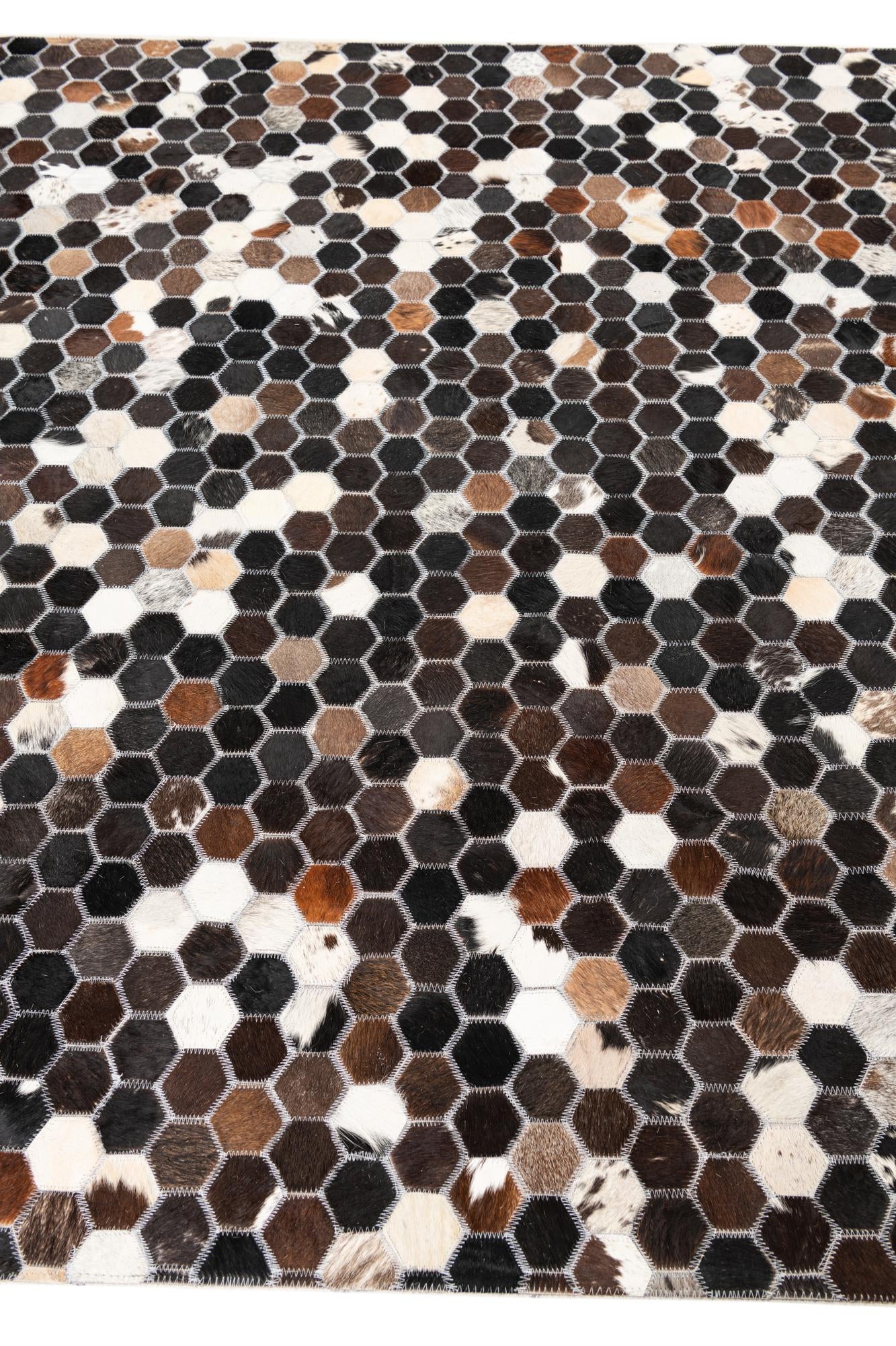 5' x 7' 10 Cowhide Leather Rug