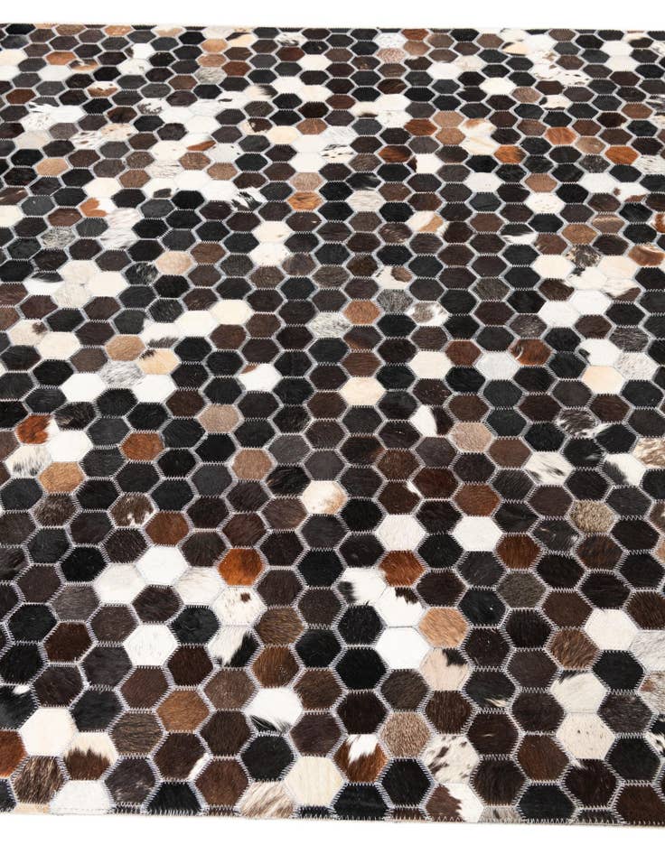 Detail image of 5' x 7' 10 Cowhide Leather Rug
