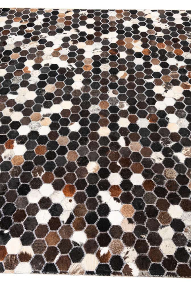 5' x 7' 10 Cowhide Leather Rug