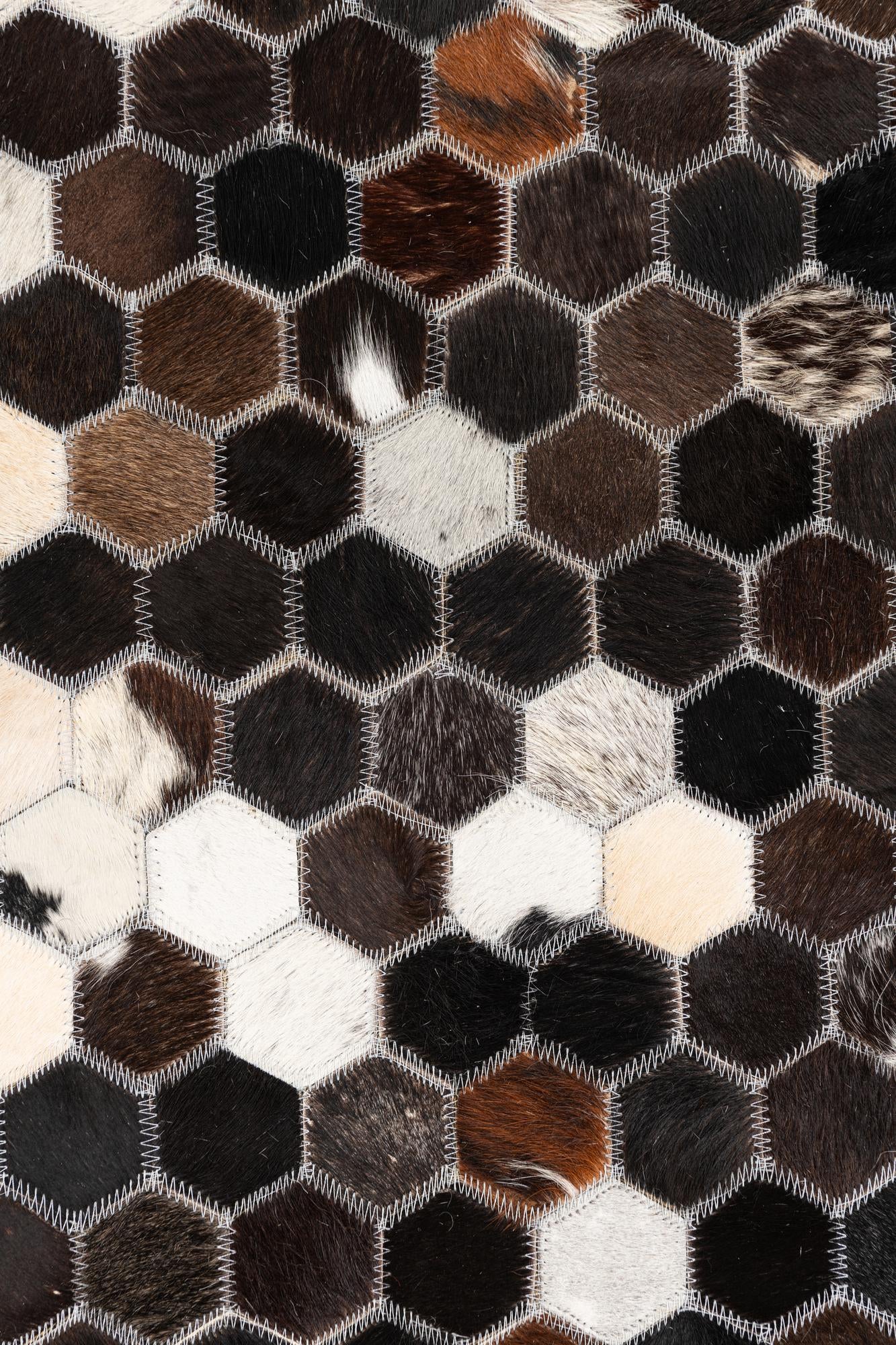 5' x 7' 10 Cowhide Leather Rug