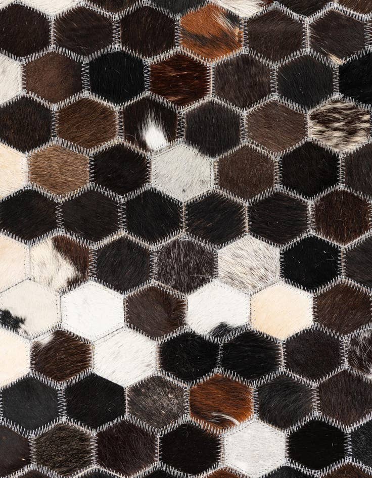 Detail image of 5' x 7' 10 Cowhide Leather Rug
