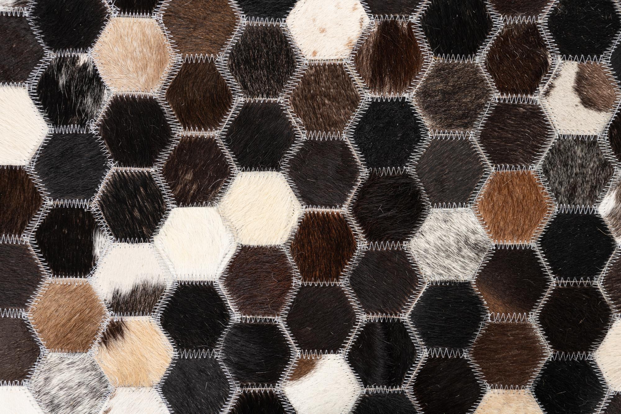5' x 7' 10 Cowhide Leather Rug