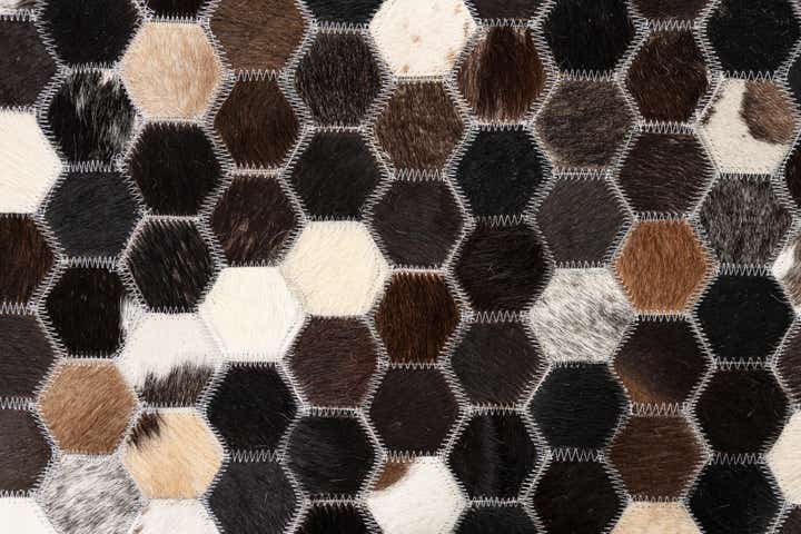 5' x 7' 10 Cowhide Leather Rug