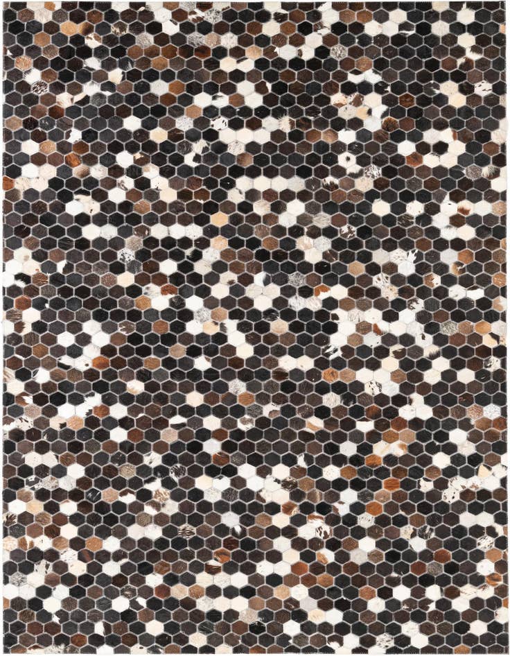 Detail image of 5' x 7' 10 Cowhide Leather Rug