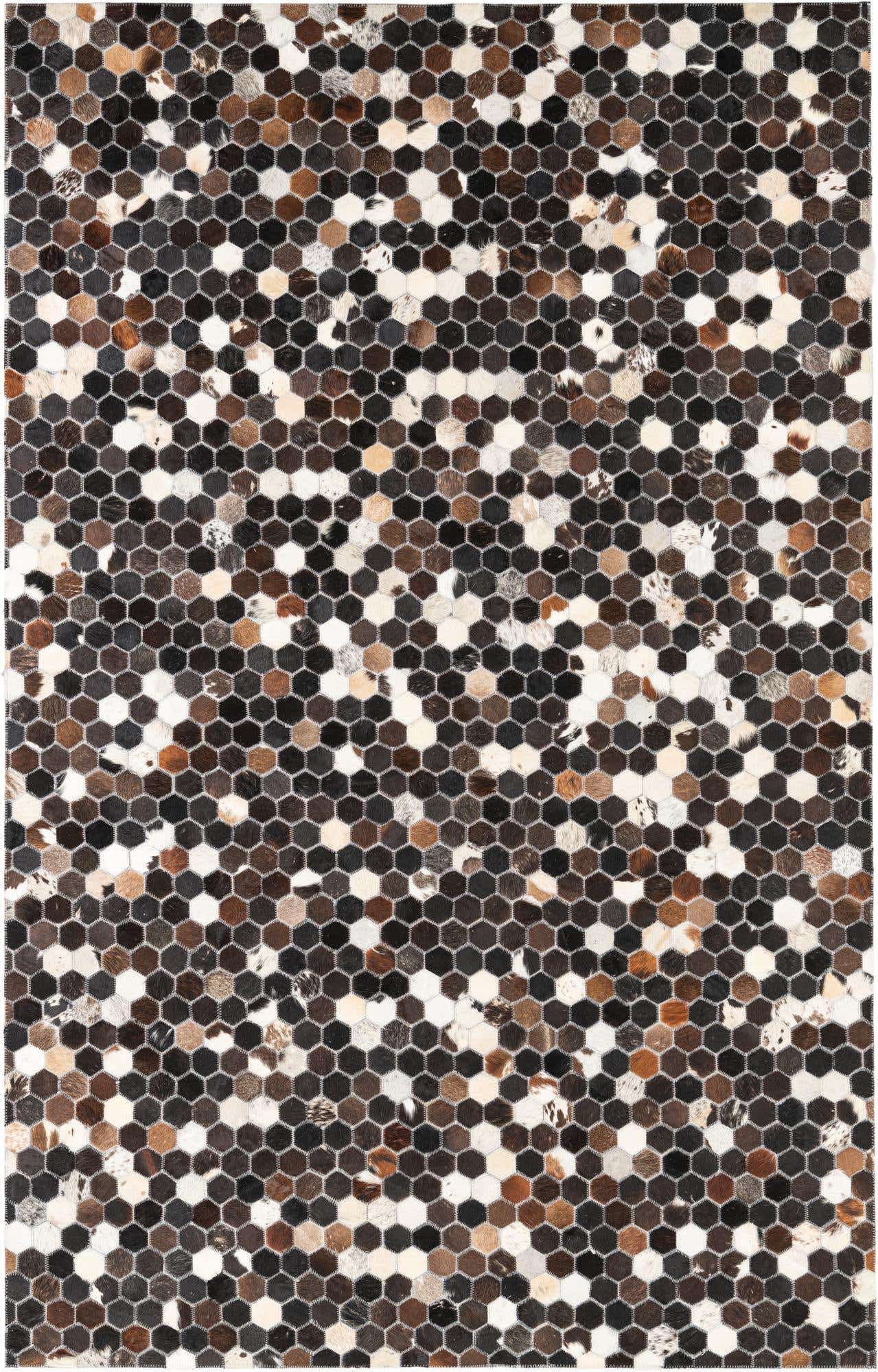 5' x 7' 10 Cowhide Leather Rug