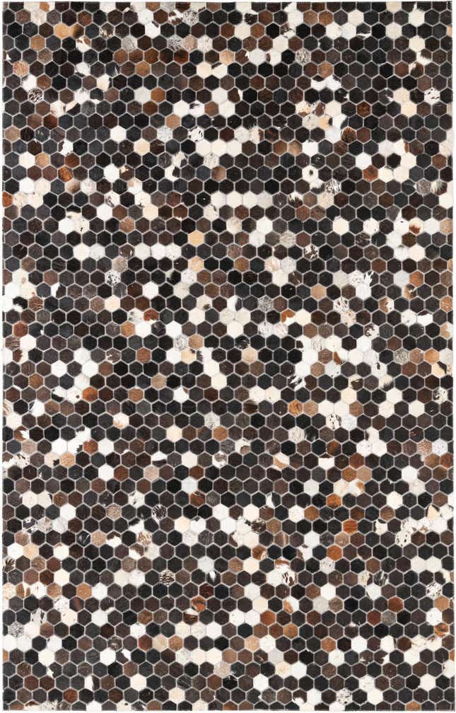 5' x 7' 10 Cowhide Leather Rug