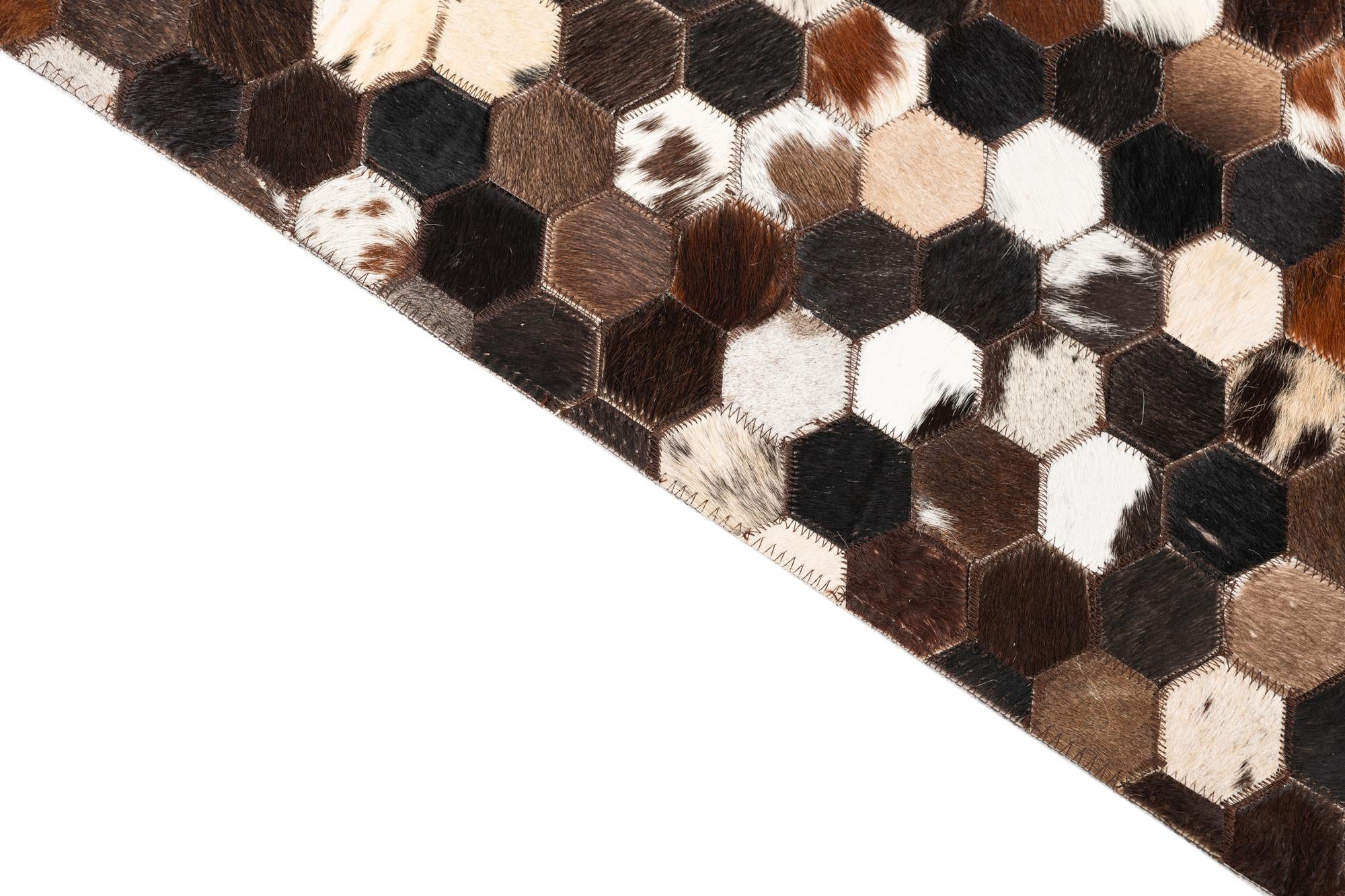 5' x 8' Cowhide Leather Rug