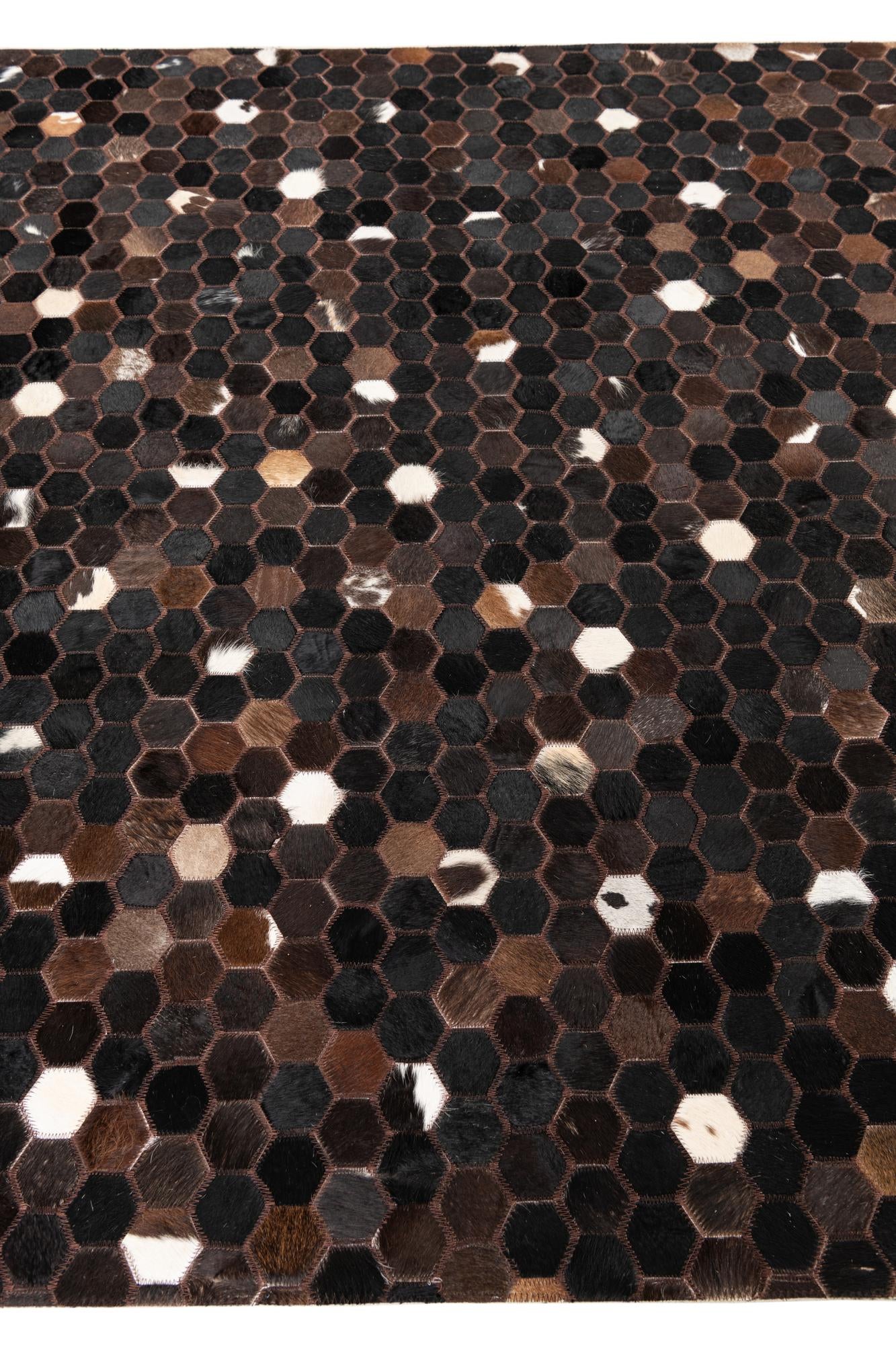 5' x 8' 2 Cowhide Leather Rug
